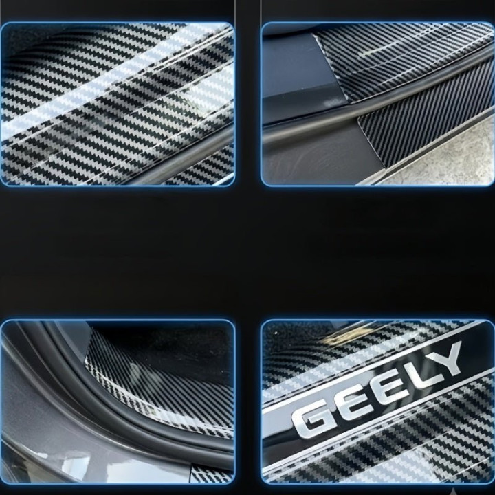 Carbon Fiber Style Door Sill Scuff Plate for Geely EX5