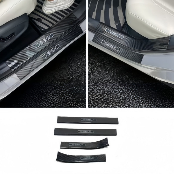 Carbon Fiber Style Door Sill Scuff Plate for Geely EX5