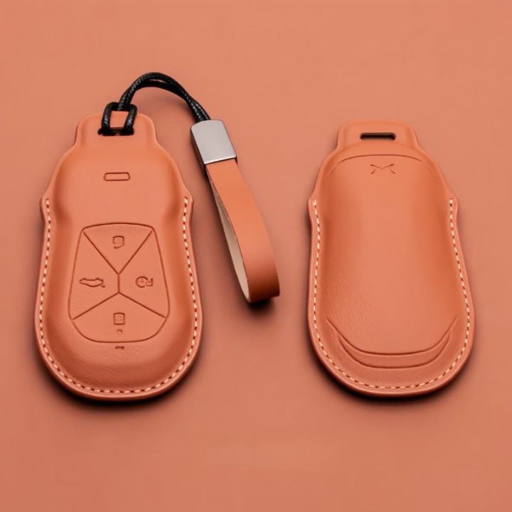 Premium Leather Key Fob Cover for Xpeng EV