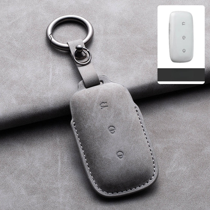 Genuine Leather Key Fob Cover for  Geely EX5/Geely Starray EM-i/Geely EX5 EM-I