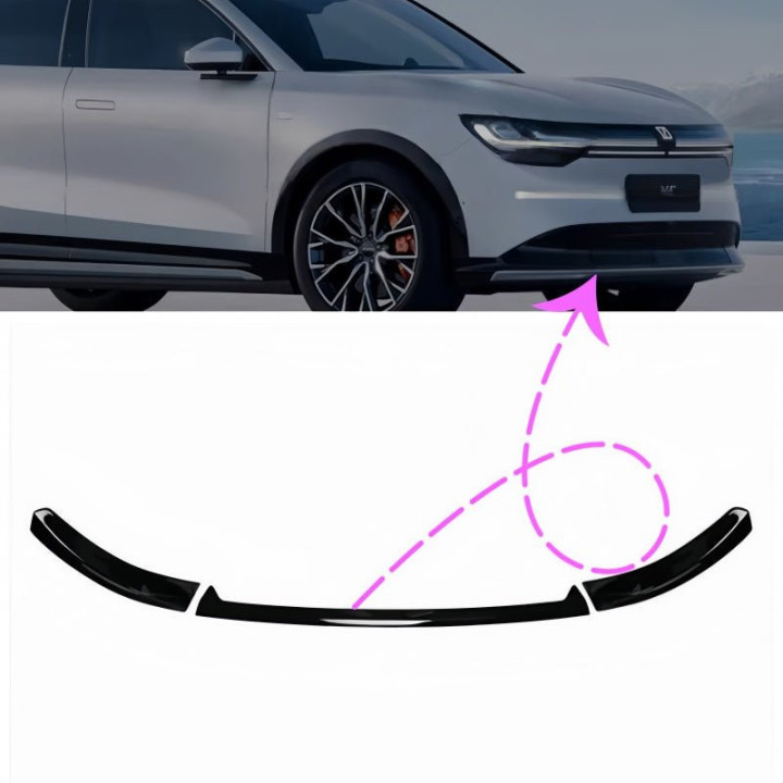 Front & Rear Bumper Gloss Black Trim for Zeekr 7X