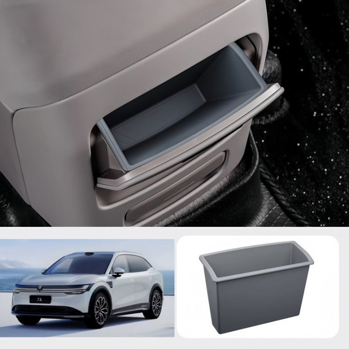 Central Armrest Storage Box Silicone Organizer for Zeekr 7X