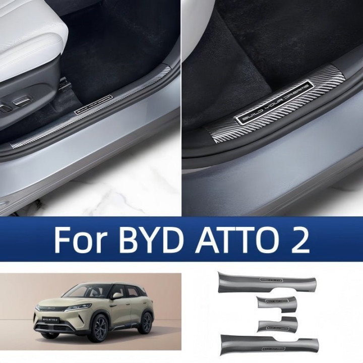 Carbon Fiber Door Sill Protectors for BYD ATTO 2