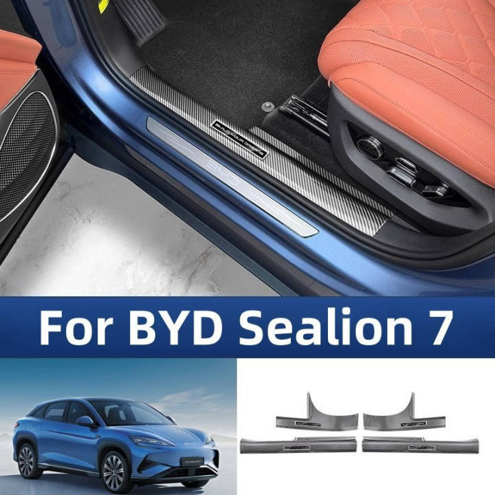 Carbon Fiber ABS Door Sill Protectors for BYD Sealion 7