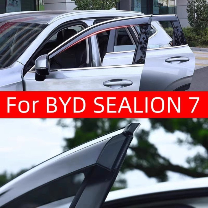 PC Resin Window Visor Rain Guards Weather Shields for BYD Sealion 7