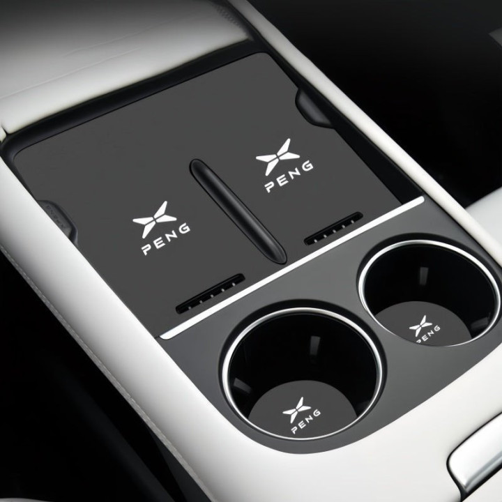 Leather Car Water Coaster Slot Non-Slip Mat for 2023-2026 Xpeng G6