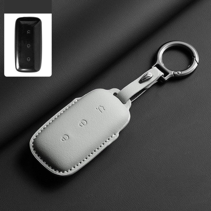Leather Car Key Case Cover Fob Shell for Geely EX5/ E5 / Starray EM-i