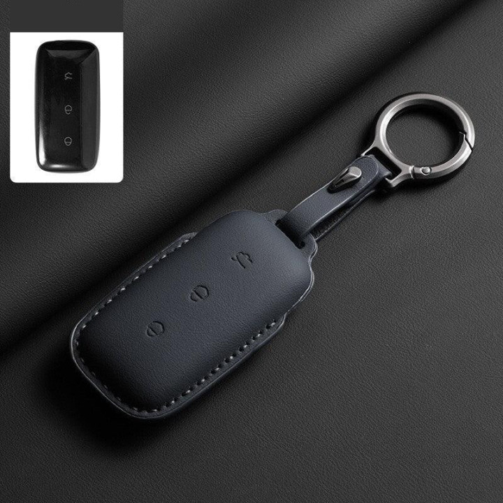 Leather Car Key Case Cover Fob Shell for Geely EX5/ E5 / Starray EM-i