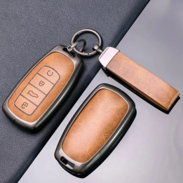 Etui na kluczyk z metalu i skóry do Omoda 5