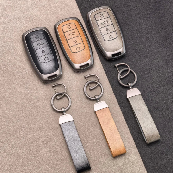 Etui na kluczyk z metalu i skóry do Omoda 5 – zdjęcie 6