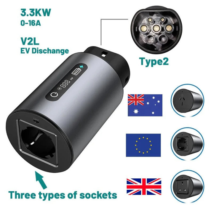 Adapter V2L Type 2 z gniazdem EU do BYD Atto 3, Seal U i innych – zdjęcie 5