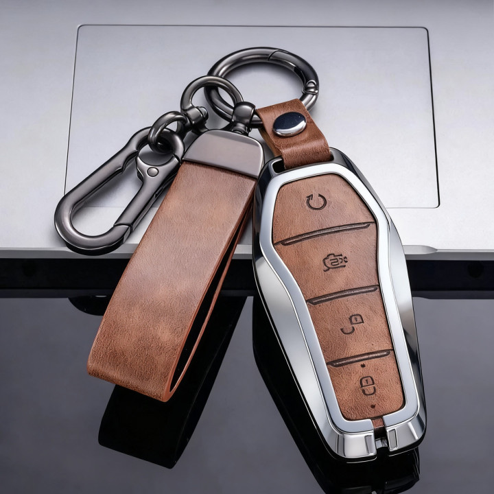 Etui na kluczyk ze skóry i stopu cynku do BYD