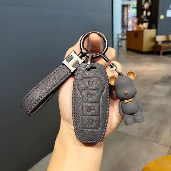 Skórzane etui z brelokiem do kluczyka do BYD – zdjęcie 2